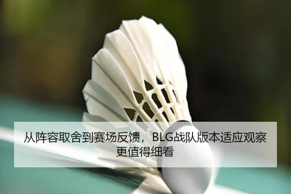 从阵容取舍到赛场反馈，BLG战队版本适应观察更值得细看